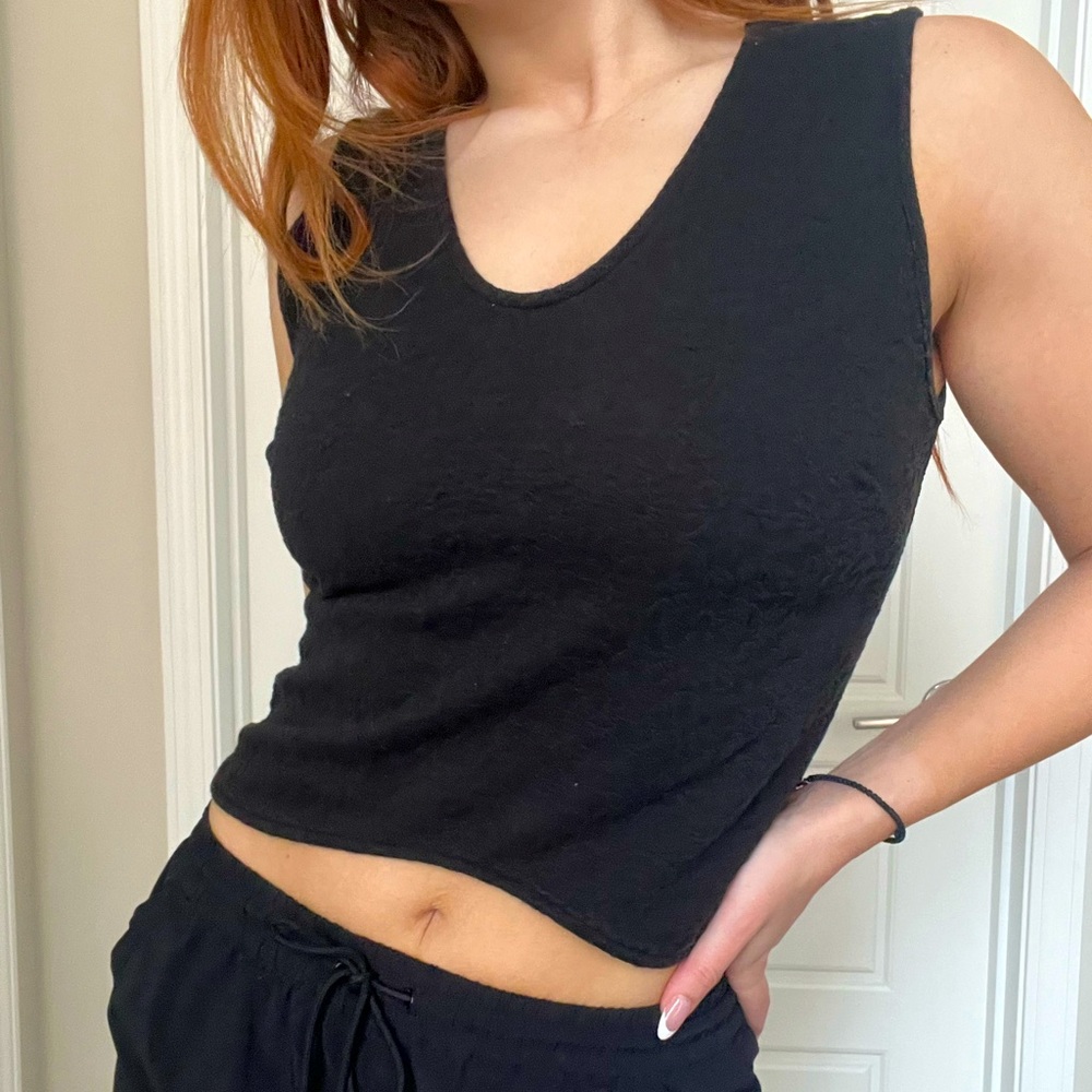 Black Textured Top